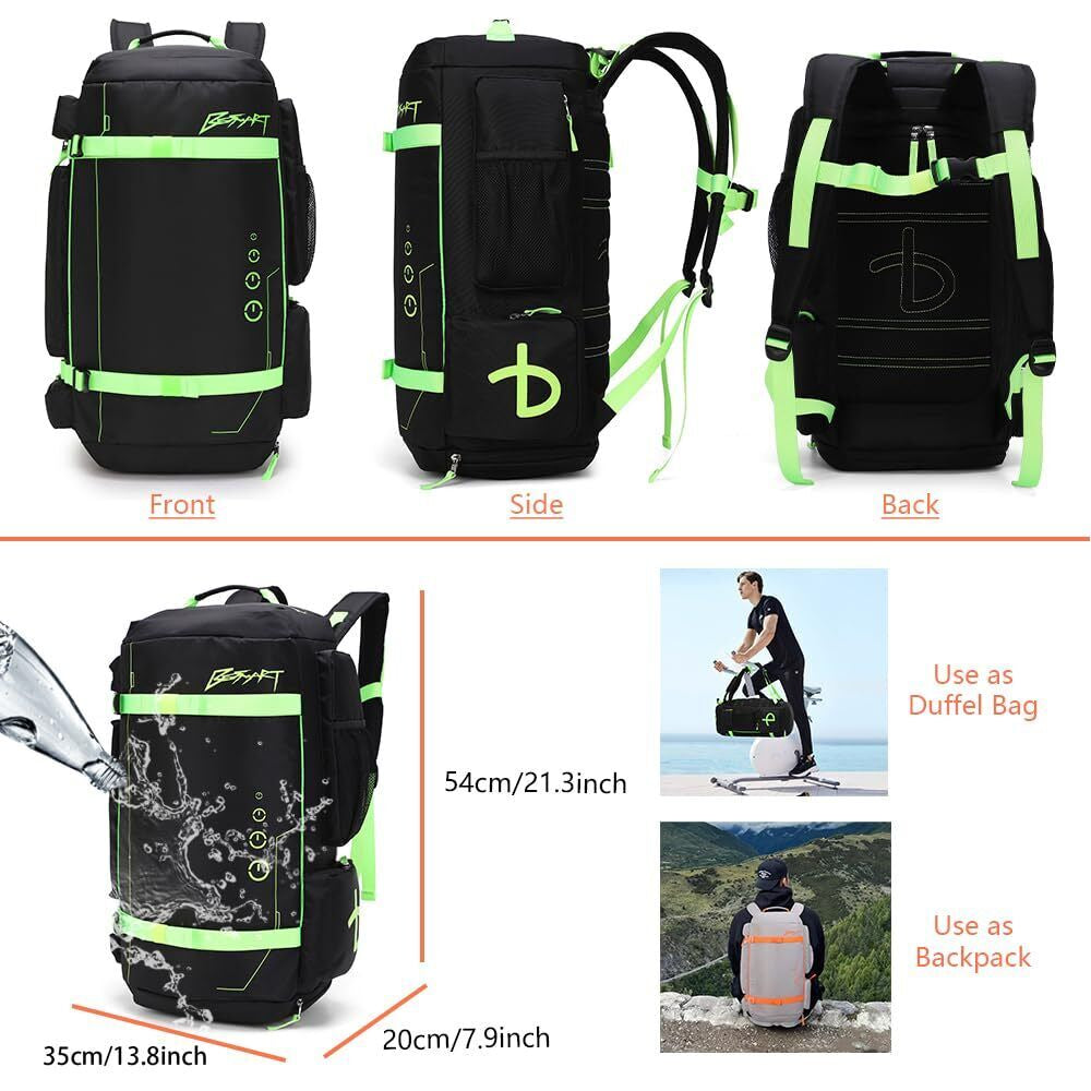 BE SMART 50L Extra Large Gym Backpack for Men, Big Gym Bag with Shoes Compart...
