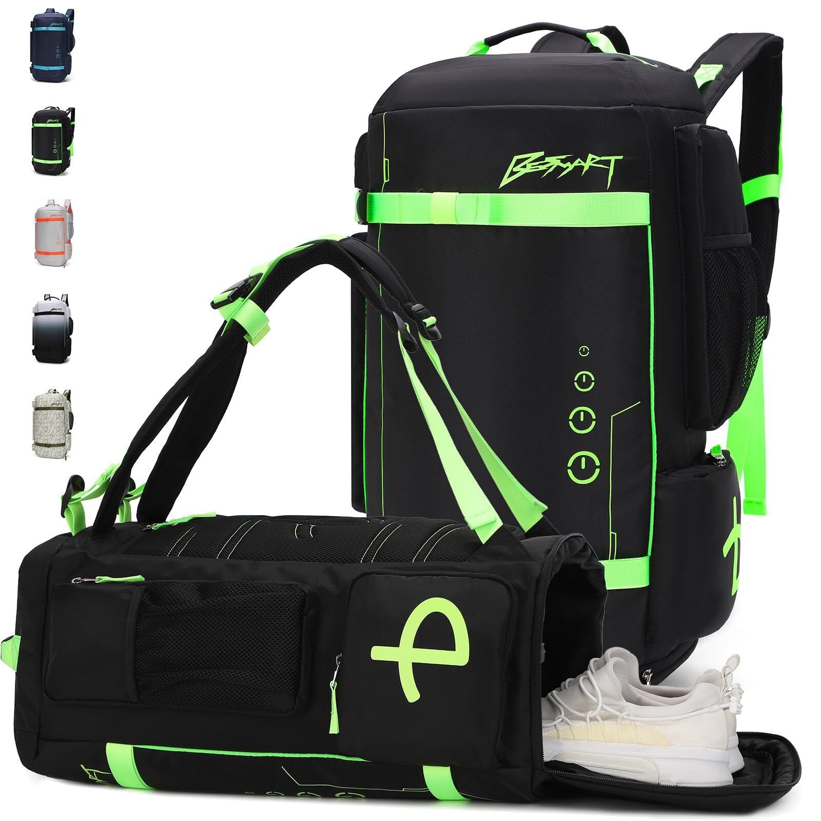 BE SMART 50L Extra Large Gym Backpack for Men, Big Gym Bag with Shoes Compart...