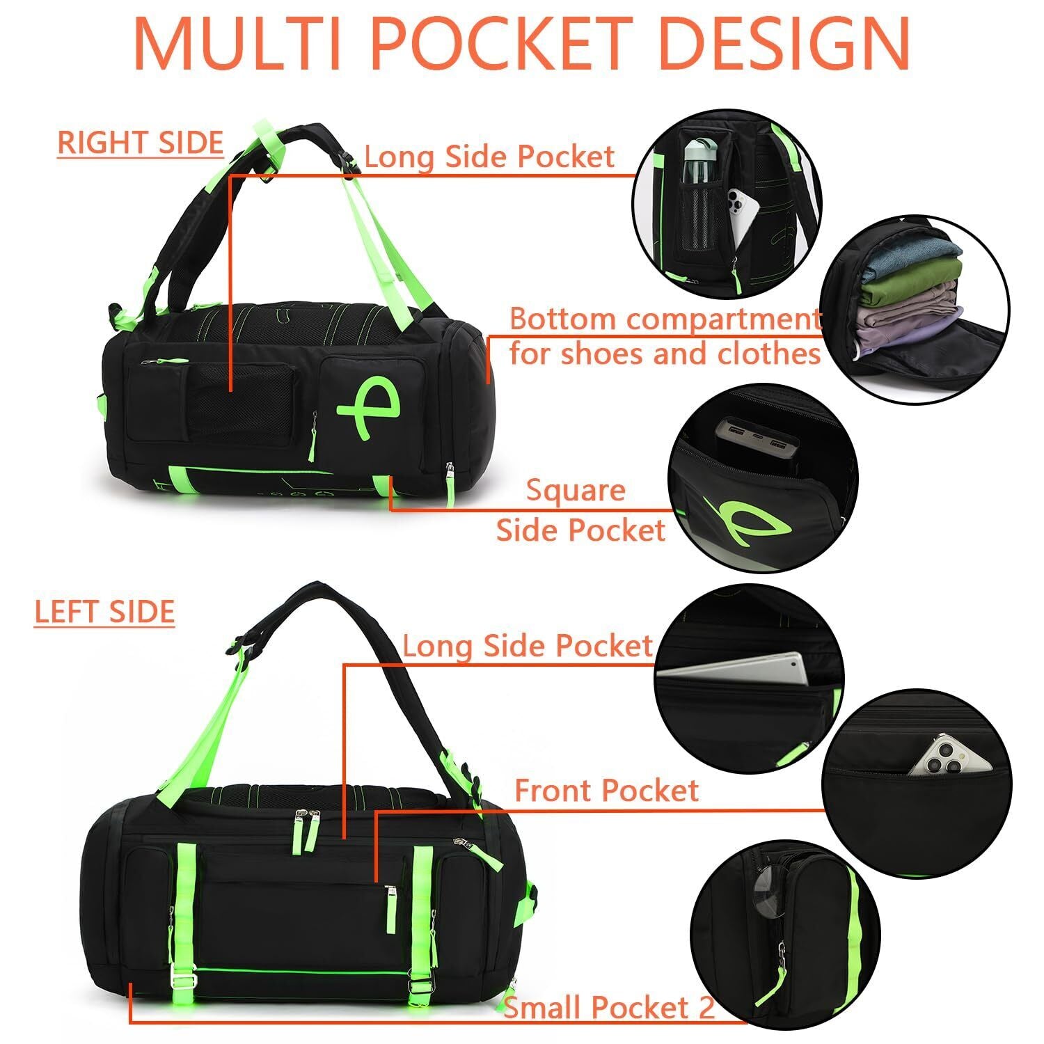 BE SMART 50L Extra Large Gym Backpack for Men, Big Gym Bag with Shoes Compart...