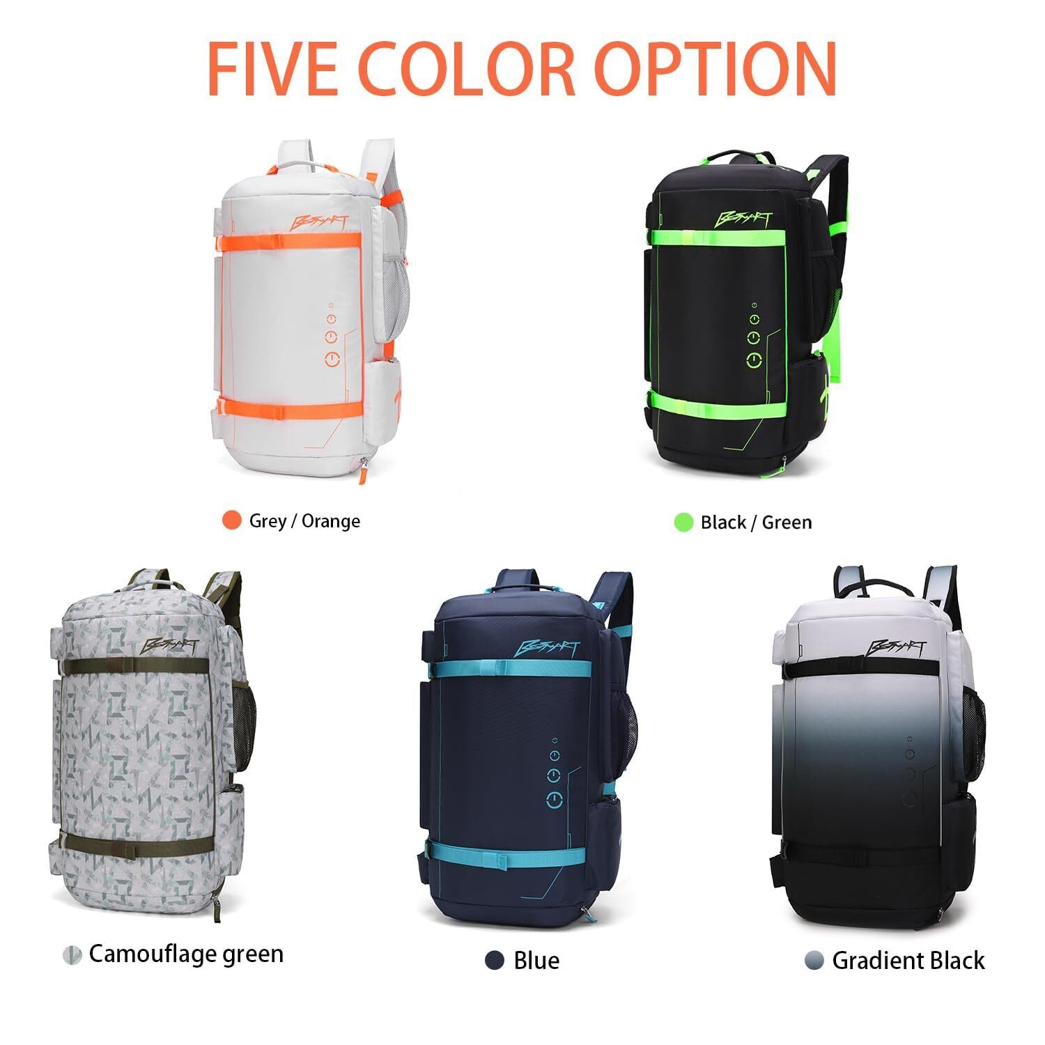 BE SMART 50L Extra Large Gym Backpack for Men, Big Gym Bag with Shoes Compart...